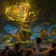 Antonio and a bunch of animals gazing at something magical.